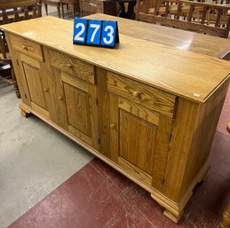 Oak 3 Door Sideboard, Appears To Match Lot 272 Oak Dining Set By Tom Seely(?)