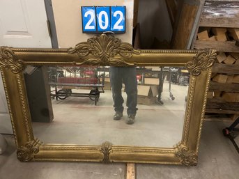 57x40 Carved Wood Framed Beveled Mirror
