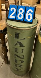 Tall Cylinder Shaped Laundry Container With Escalating Center Disc, 1st Of 2 Of These