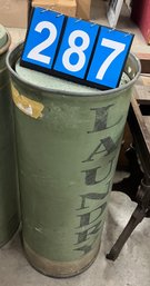 Tall Cylinder Shaped Laundry Container With Escalating Center Disc, 2nd Of 2 Of These