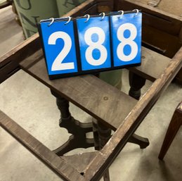 Eastlake Walnut Parlor Lamp Table On Casters, Marble Top Is Missing