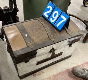 Dome Top Storage Steamer Trunk, As Found