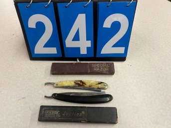 2 Straight Razors One Blade Chipped In Original Boxes