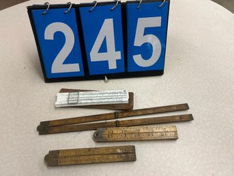 Lot Of Folding Rulers And Slide Rule