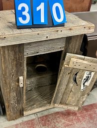 Whimsical Small Outhouse With Angled Roof, About Small Doghouse Size, Conversation Piece!!