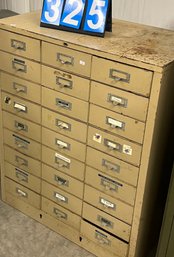 Heavy Duty Large Size Metal 27 Drawer Storage File Cabinet Painted Beige, 38' Ht