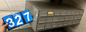 Heavy Duty Large Size Metal 24 Drawer Storage File Cabinet Painted Grey, 34' Ht