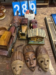 Lot Of Wood Carved Items