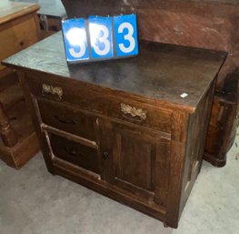 Victorian Oak Commode In Dark Finish
