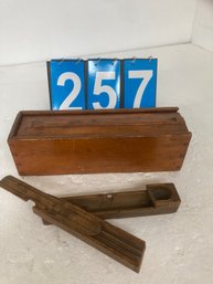 2 Hand Made Wooden Pencil Boxes