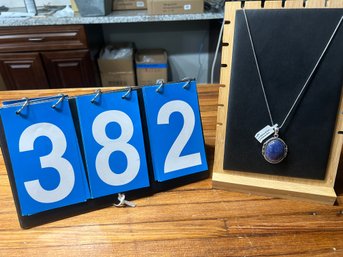 Lapis Pendant Necklace Set In German Silver
