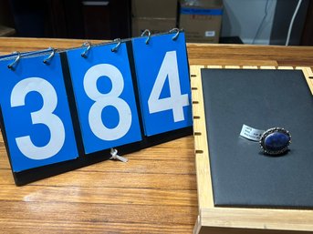 Lapis Size 6 Ring Set In Greman Silver