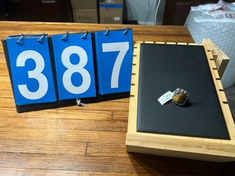 Tiger Eye Size 8 Ring Set In German Silver