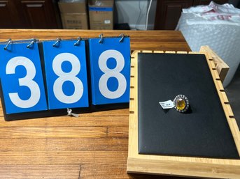 Citrine Size 6 Ring Set In German Silver