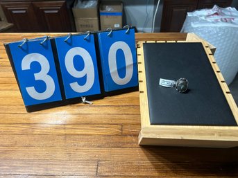 Labradorite Size 6 Ring Set In German Silver