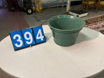 Green Stoneware Crock Flower Pot