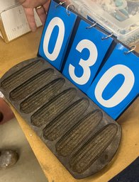 Cast Iron Corn Bread Pan,  'marked On Bottom 'USA'