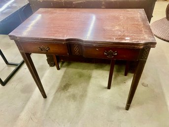 Custom Mahogany Block Front Card Table
