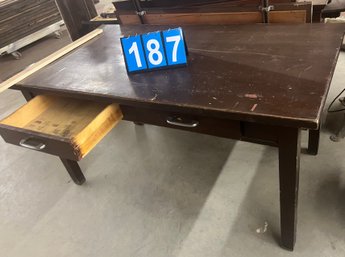 Dark Finish 2 Drawer Office Work Table With Tapered Legs From Rockingham Park