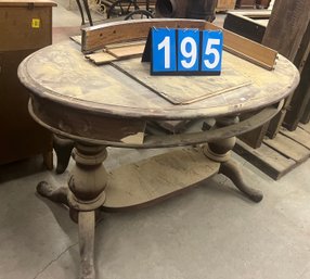 Oval Victorian Parlor Table With Drawer Needing Gluing