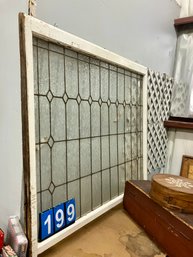 Leaded Glass Window App 4'x5' In A White Frame