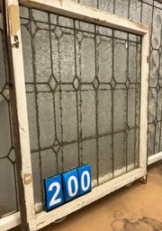 Leaded Glass Window App 3'X3' In A White Frame