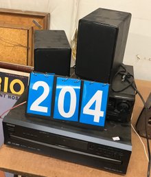 Insignia Stereo With Speakers And Onkyo Compact Disc Player