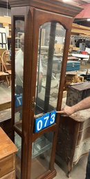 Tall Curio Cabinet With Beveled Glass Doors One Broken Side Glass