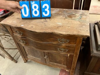 Victorian Serpentine 2 Drawer Over 2 Blind Doors