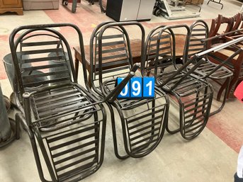 Lot Of 7 Tubular Steel Side Chairs