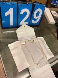 Strand Of Pearls Necklace With Gold Clasp In A Nashua NH Jewelry Storage Case