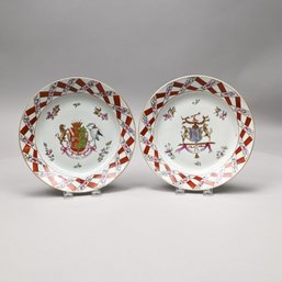 Pair Of Chinese Export Style Porcelain Plates