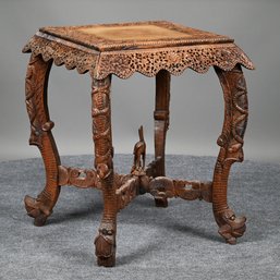 Anglo-Indian Carved Hardwood Center Table, Late 19th-Early 20th Century
