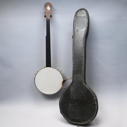 Maple, Ebony And Mother-of-Pearl Inlaid Banjo