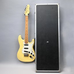 Kent Studio Series Strat Copy Yellow Bass Guitar