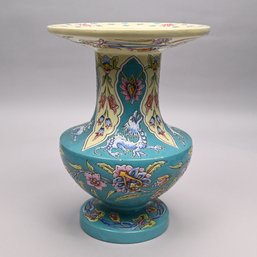 French Enamelled Faience Vase, Attributed To Eugene-Victor Collinot, Circa 1860s