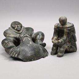 Inuit Carved Soapstone Figure & A Figural Group