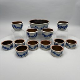 Group Of Salmon Falls Pottery 'Berry Vine' Serving Pieces, Dover, New Hampshire, Late 20th Century