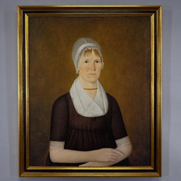 Photographic Copy After John Brewster, Jr., Portrait Of A Woman In White Cap And Gold Beads, 21st Century