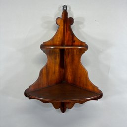 Country Primitive Hanging Walnut Corner Shelf