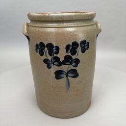 Baltimore, Maryland Saltglaze Stoneware Cobalt Blue-Decorated Jar, Clover, Circa 1860
