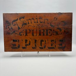 Elliot T. Smith & Co. Stencilled And Stained Pine Spice Box, Worcester, Massachusetts, Circa 1889