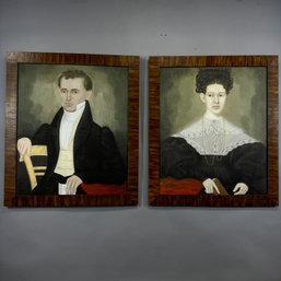 Photographic Copies Attrib. To Erastus S. Field, Pr Portraits Of Dr. Lyman & Emily Whiting Case, 21st Century