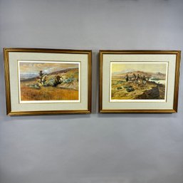 Charles M. Russell - Pair Of Limited Edition Lithographs: 'Blackfoot Country' And 'Meat For The Wagons'