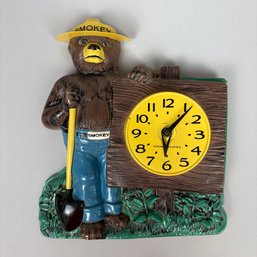 American 'Smokey Bear' Molded Plastic Wall Clock, The Clock Made By General Electric, 1958-1960