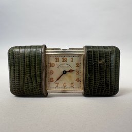 Vintage Swiss Movado Ermeto Sterling Silver And Shagreen Travel Pocket Watch, La Chaux-de-Fonds, 1926-1985