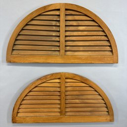 Pair Of Pine Half-Round Fixed-Louver Gable Vents