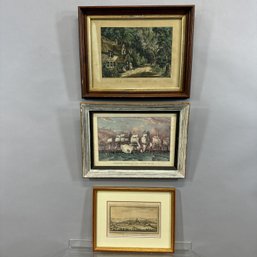 Two American Lithographs And An English Engraving