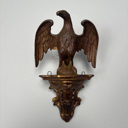 Cast Patinated-Metal And Gilt-Plaster Figure Of A Displayed Eagle