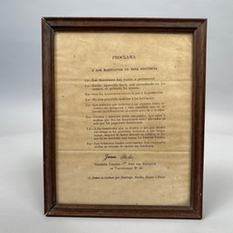 Philippine-American War Proclamation Written By Lieutenant Colonel James Parker